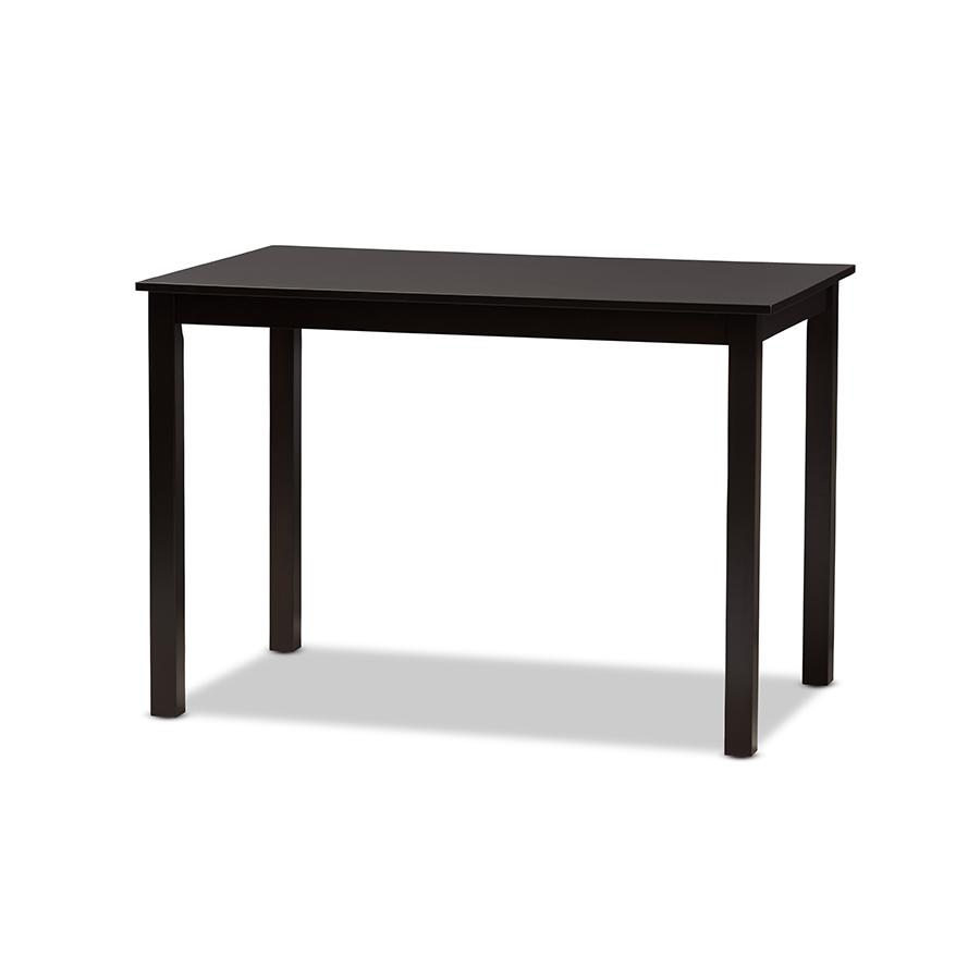 Baxton Studio Eveline Modern Espresso Brown Finished Wood 43-Inch Dining Table. Picture 1
