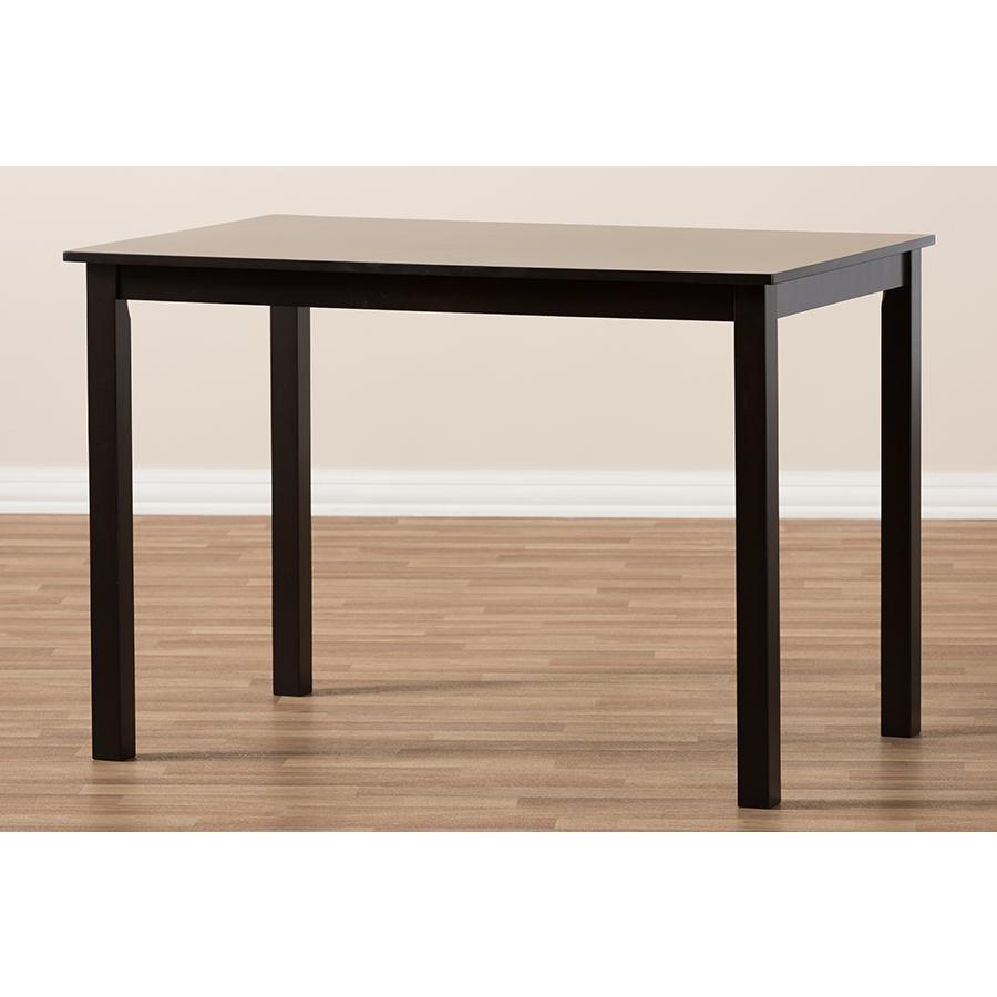 Baxton Studio Eveline Modern Espresso Brown Finished Wood 43-Inch Dining Table. Picture 6