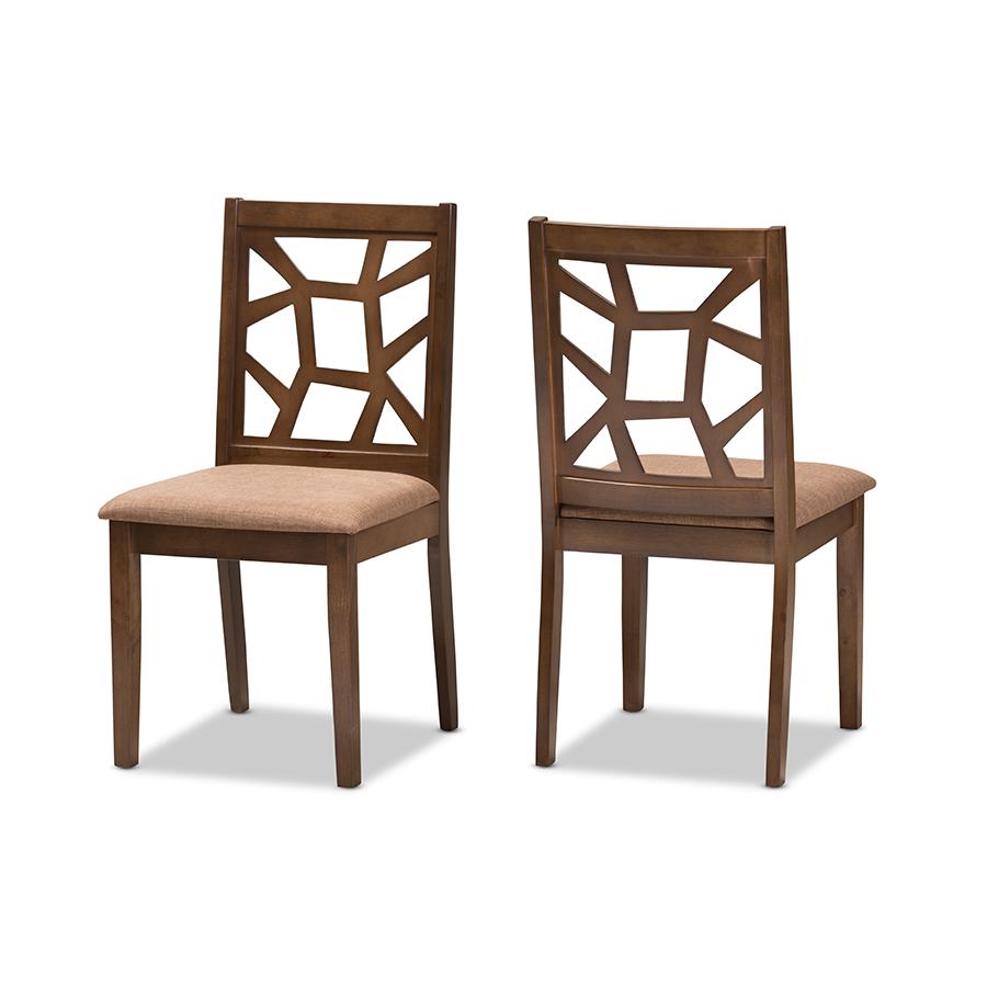 Walnut Brown Finished Dining Chair (Set of 2). Picture 1