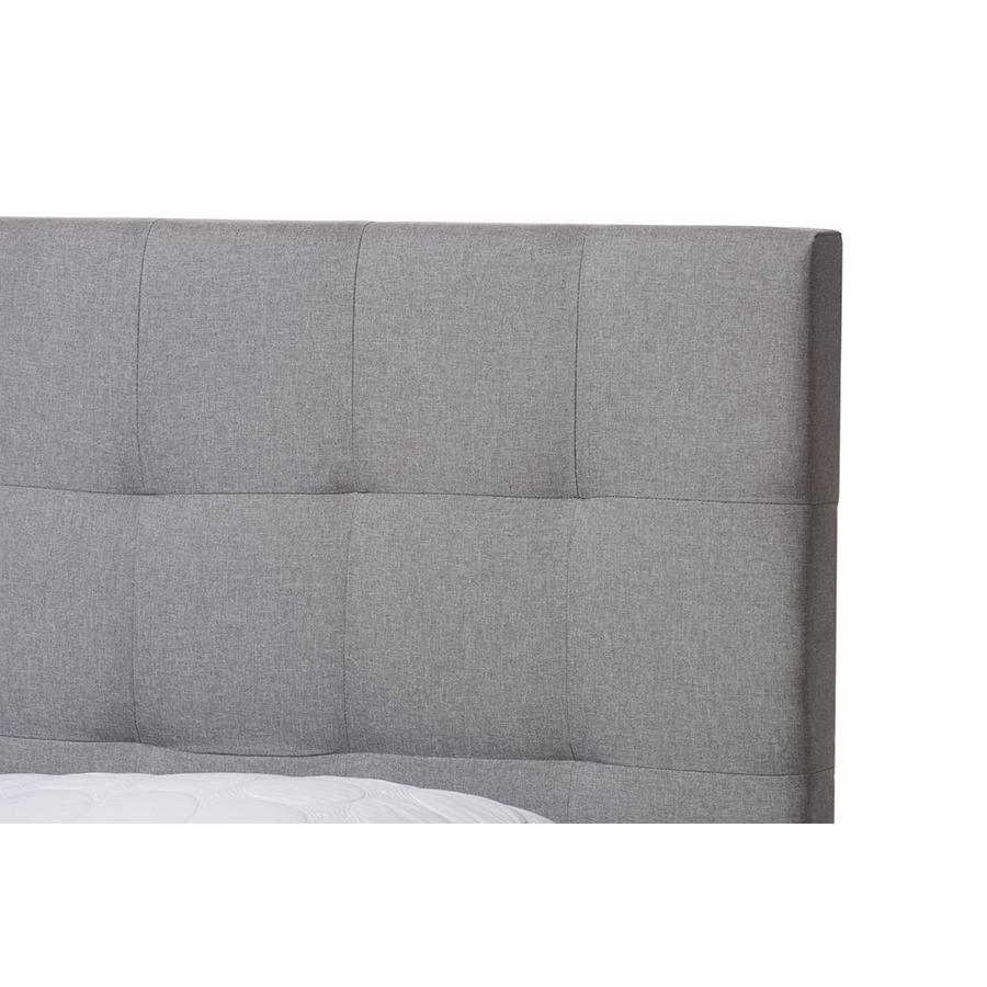 Tibault Modern and Contemporary Grey Fabric Upholstered Queen Size Storage Bed. Picture 7