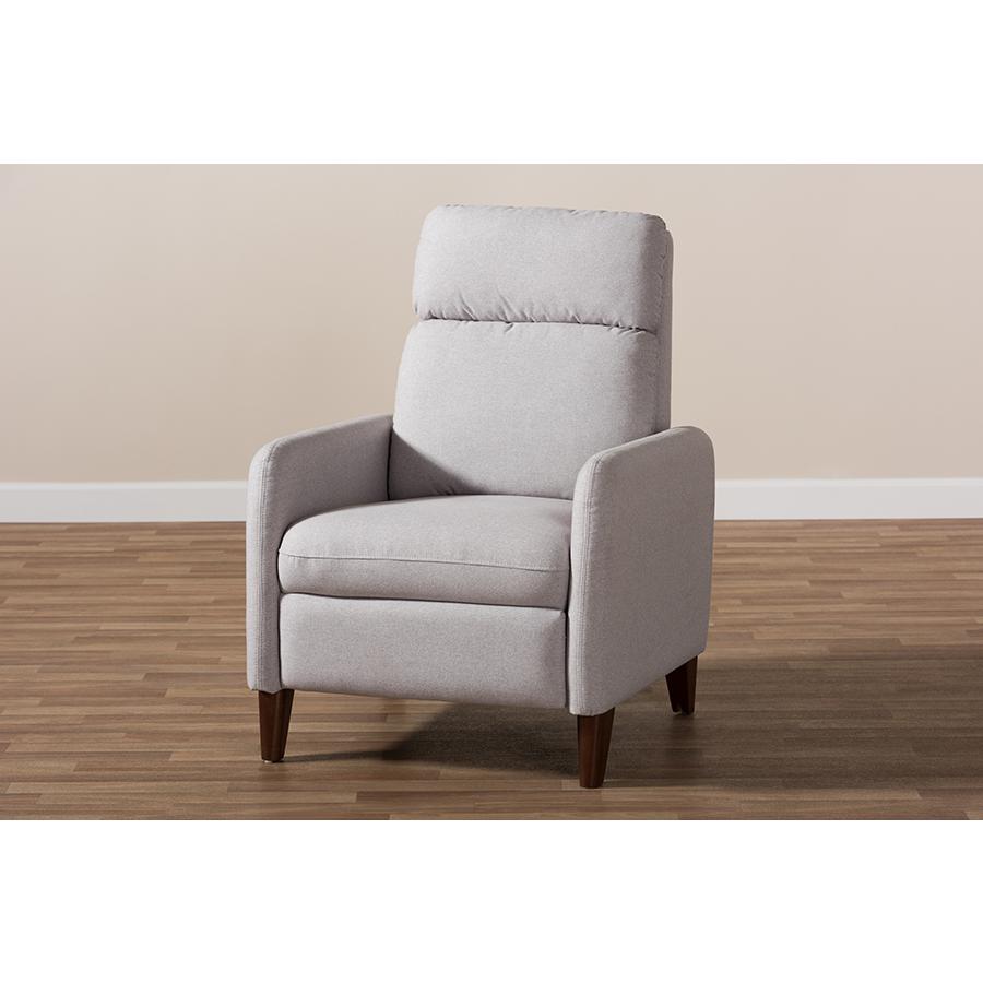 Casanova Mid-century Modern Light Grey Fabric Upholstered Lounge Chair. Picture 11