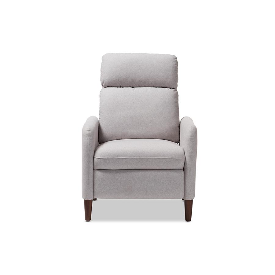 Casanova Mid-century Modern Light Grey Fabric Upholstered Lounge Chair. Picture 4