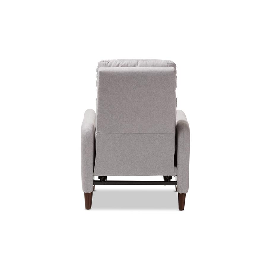 Casanova Mid-century Modern Light Grey Fabric Upholstered Lounge Chair. Picture 6