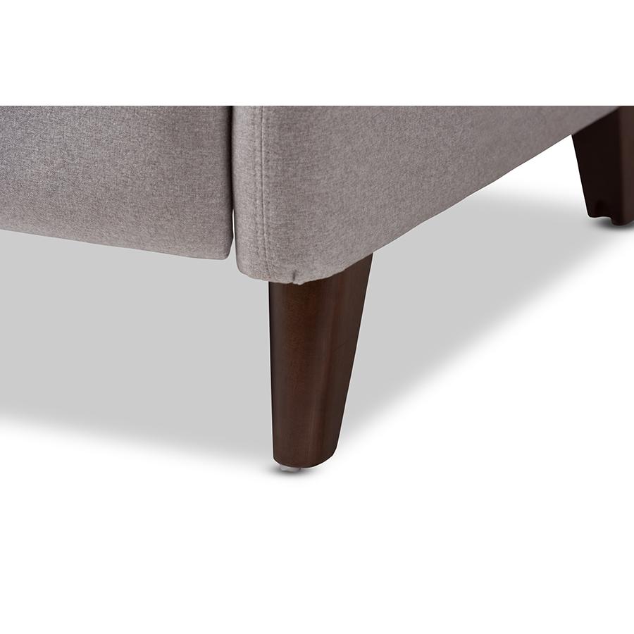 Casanova Mid-century Modern Light Grey Fabric Upholstered Lounge Chair. Picture 8