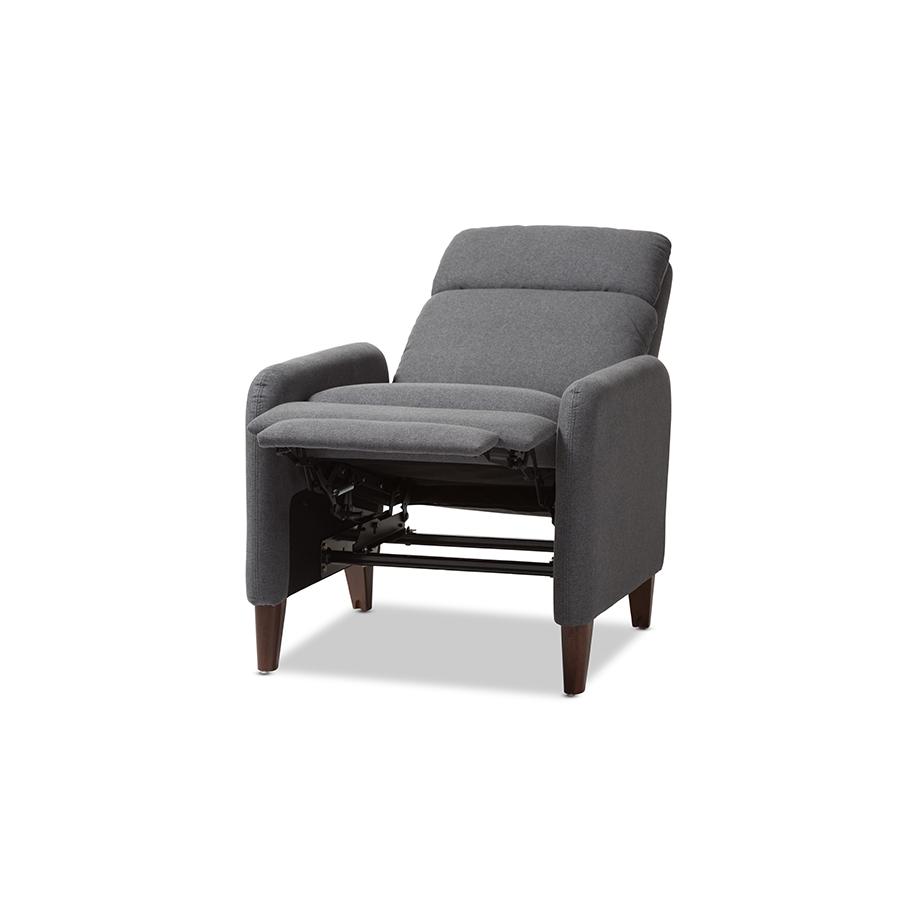 Baxton Studio Casanova Mid-century Modern Grey Fabric Upholstered Lounge Chair. Picture 3
