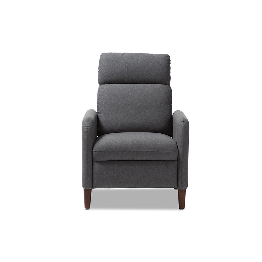 Baxton Studio Casanova Mid-century Modern Grey Fabric Upholstered Lounge Chair. Picture 4