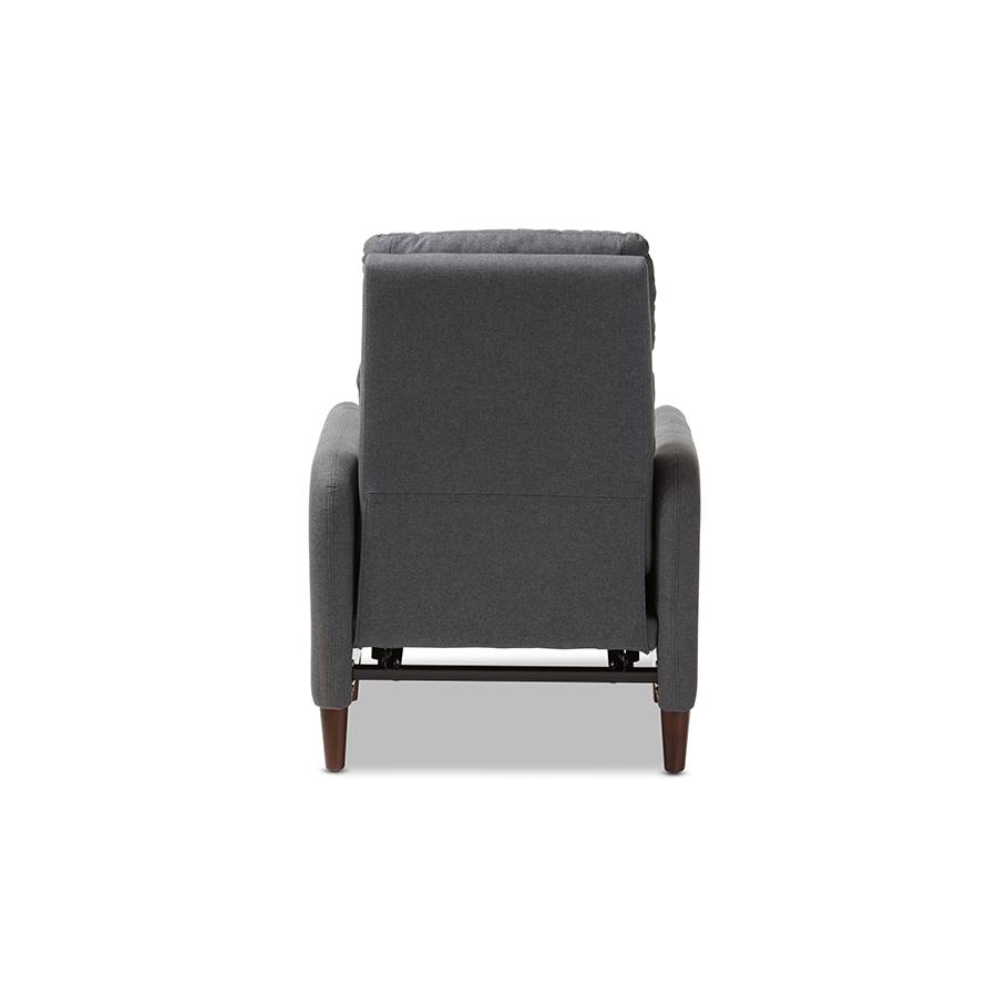 Baxton Studio Casanova Mid-century Modern Grey Fabric Upholstered Lounge Chair. Picture 6
