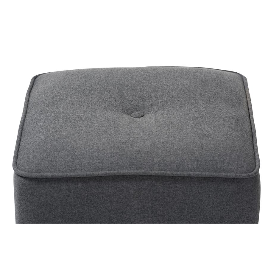 Corinne Modern and Contemporary Dark Grey Fabric Upholstered Ottoman. Picture 4