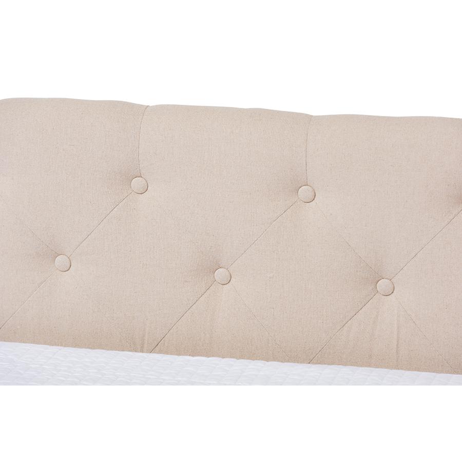 Cherine Classic and Contemporary Beige Fabric Upholstered Daybed with Trundle. Picture 7