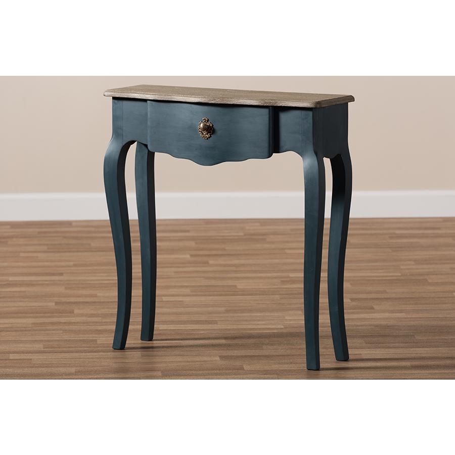 Baxton Studio Mazarine Classic and Provincial Blue Spruce Finished Console Table. Picture 10