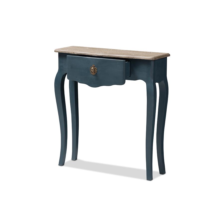 Baxton Studio Mazarine Classic and Provincial Blue Spruce Finished Console Table. Picture 2