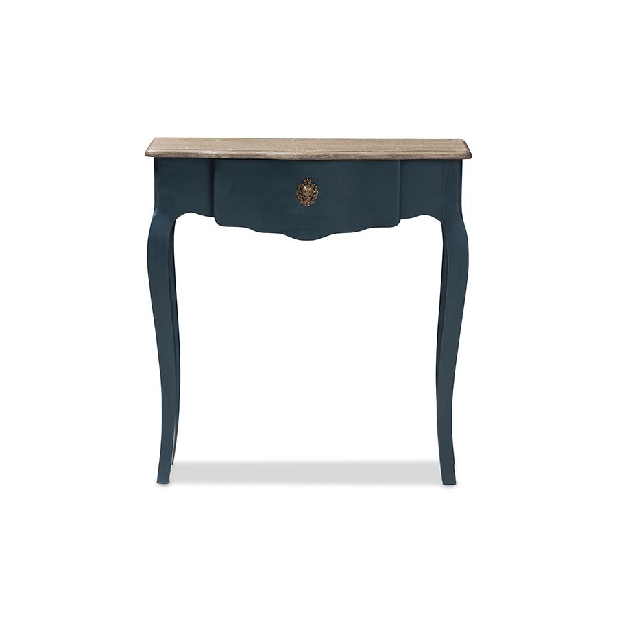 Baxton Studio Mazarine Classic and Provincial Blue Spruce Finished Console Table. Picture 3
