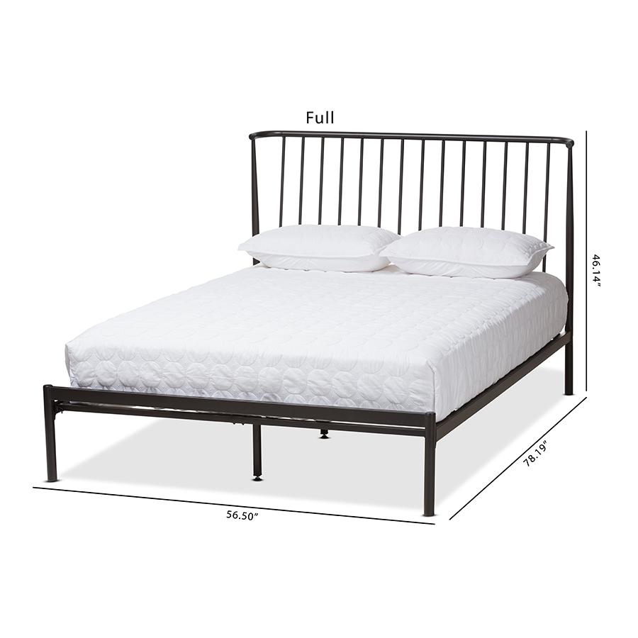 Baxton Studio Sabine Modern and Contemporary Black Finished Metal Queen Size Platform Bed. Picture 8