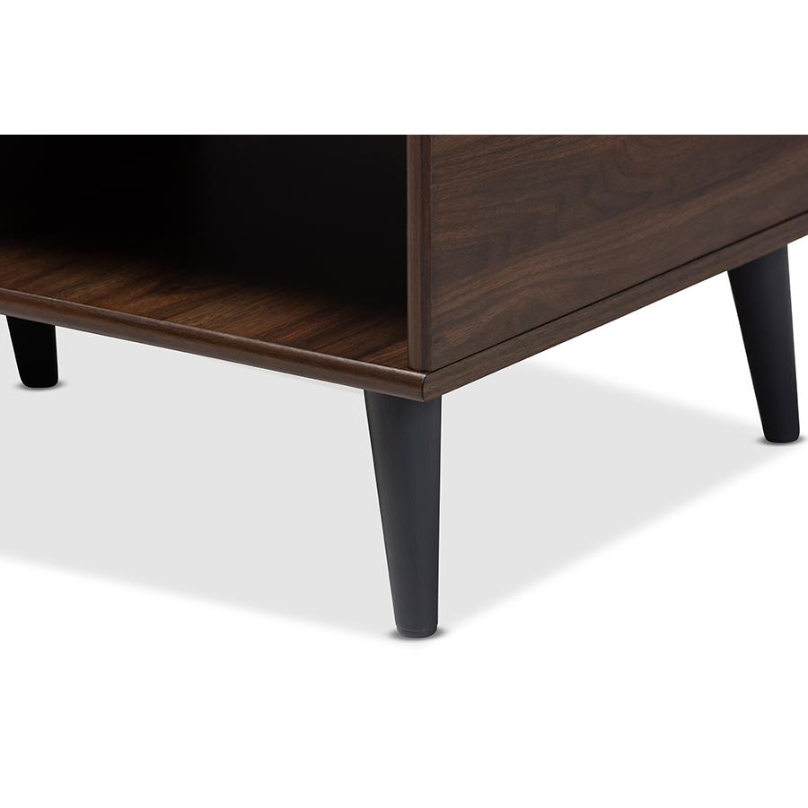 Pierre Mid-Century Modern Brown and Dark Grey Finished Wood Coffee Table. Picture 5