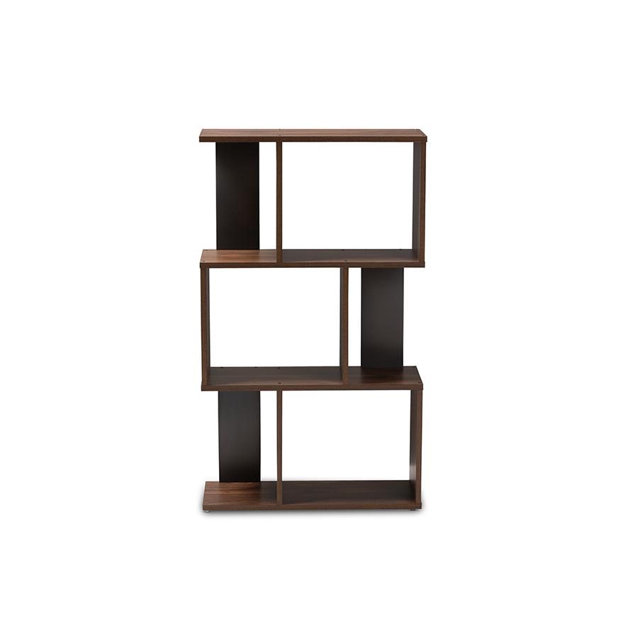 Legende Modern and Contemporary Brown and Dark Grey Finished Display Bookcase. Picture 2