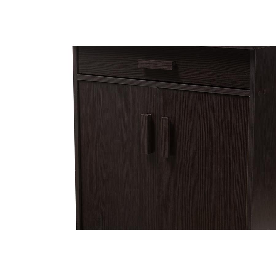 Bienna Modern and Contemporary Wenge Brown Finished Shoe Cabinet. Picture 7