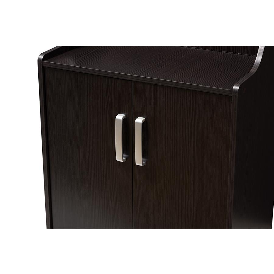 Verdell Modern and Contemporary Wenge Brown Finished Shoe Cabinet. Picture 5
