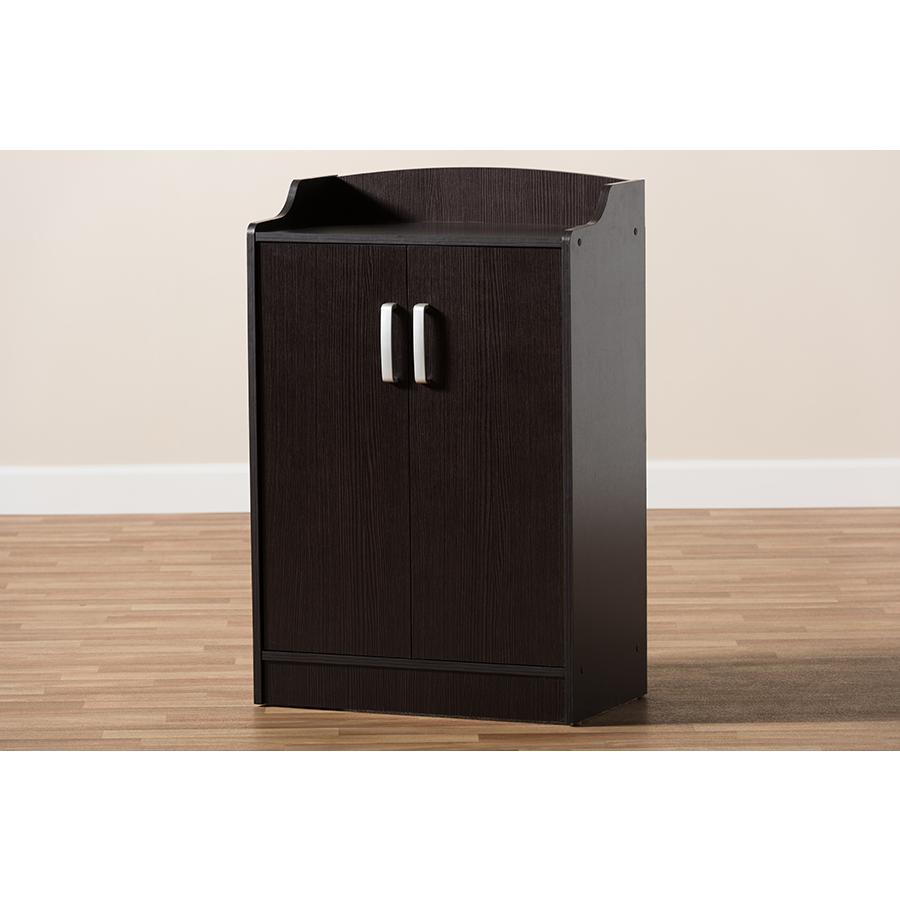 Verdell Modern and Contemporary Wenge Brown Finished Shoe Cabinet. Picture 9