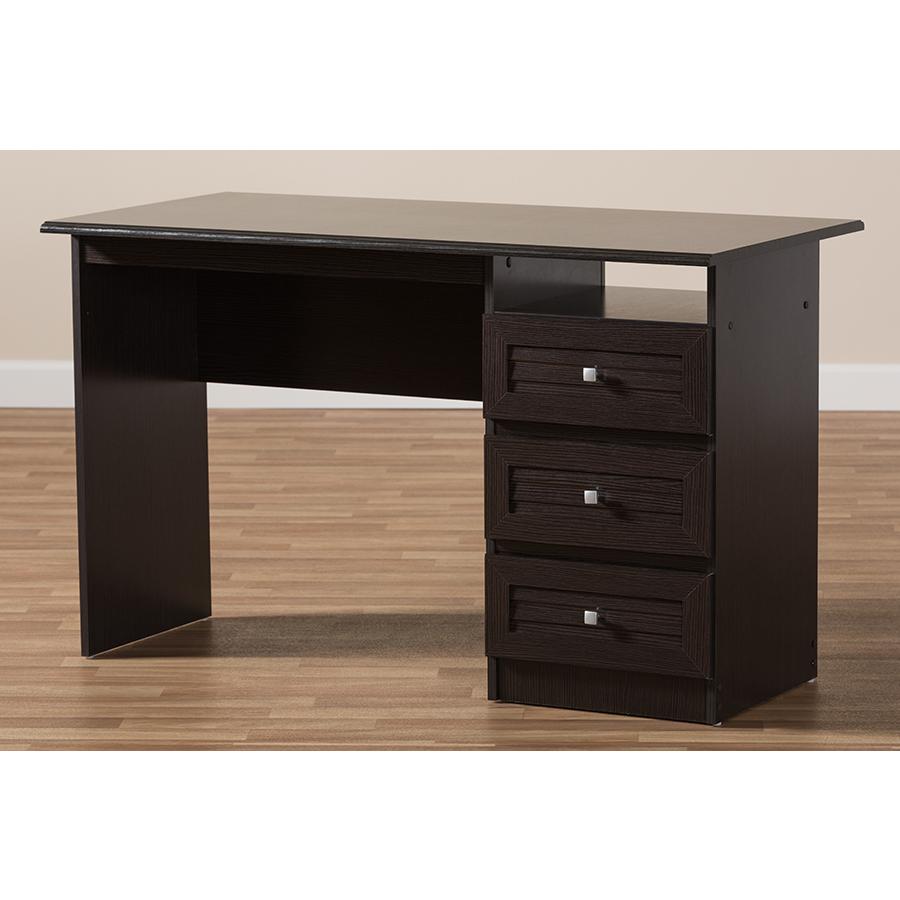 Carine Modern and Contemporary Wenge Brown Finished Desk. Picture 7
