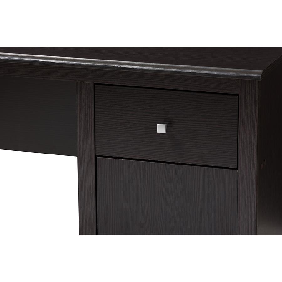 Belora Modern and Contemporary Wenge Brown Finished Desk. Picture 5