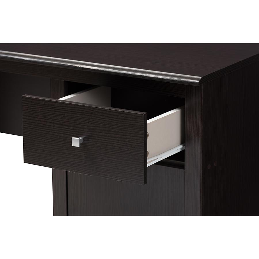 Baxton Studio Belora Modern and Contemporary Wenge Brown Finished Desk. Picture 6