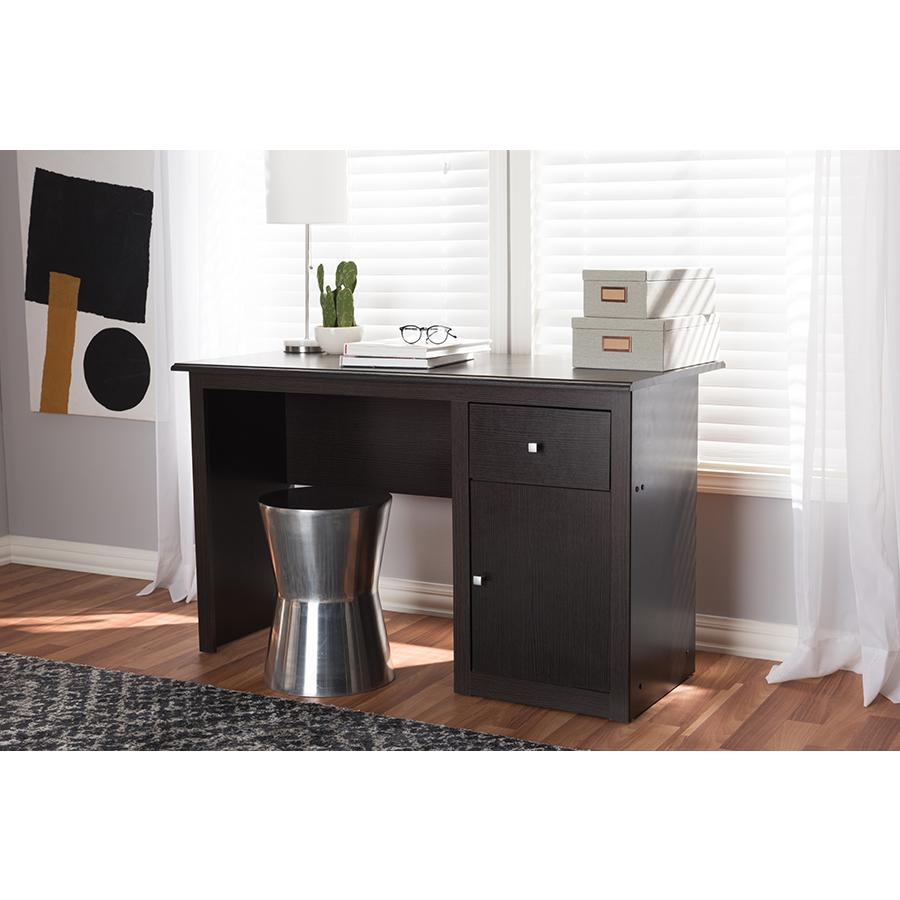 Baxton Studio Belora Modern and Contemporary Wenge Brown Finished Desk. Picture 7