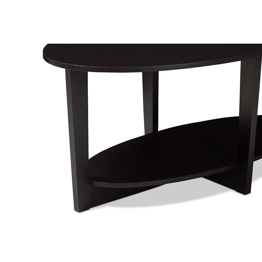 Baxton Studio Jacintha Modern and Contemporary Wenge Brown Finished Coffee Table. Picture 4