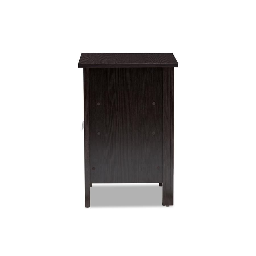 Hamish Modern and Contemporary Wenge Brown Finished 1-Drawer Nightstand. Picture 4