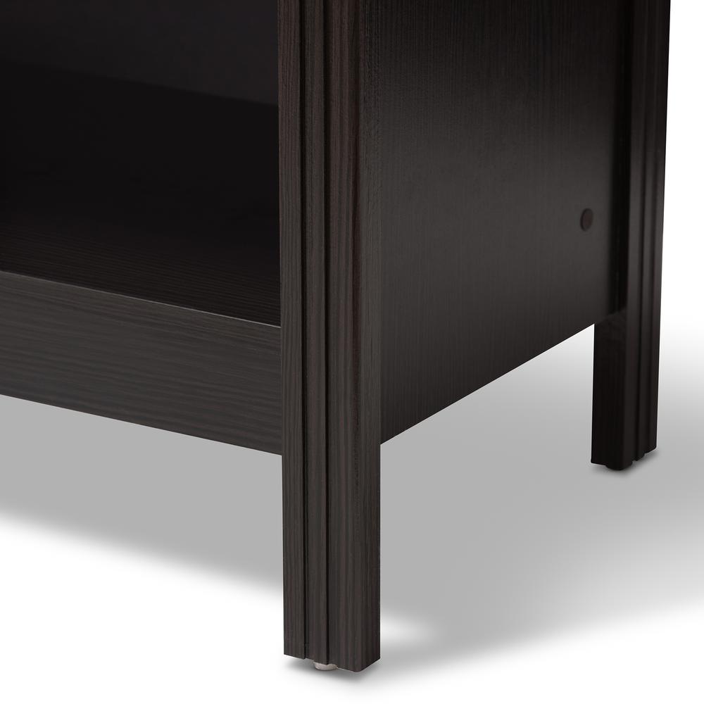 Callie Modern and Contemporary Wenge Brown Finished TV Stand. Picture 4