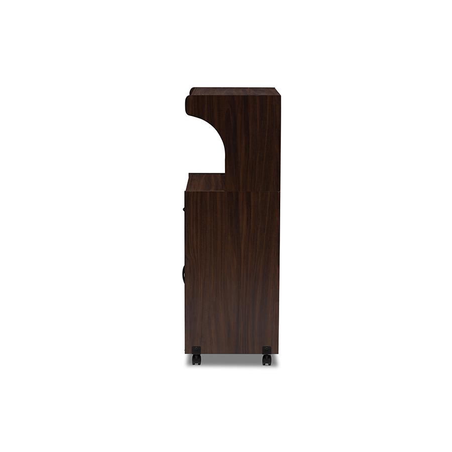 Tannis Modern and Contemporary Dark Walnut Finished Kitchen Cabinet. Picture 5