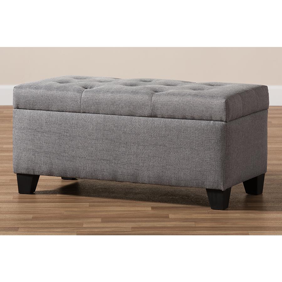 Michaela Modern and Contemporary Grey Fabric Upholstered Storage Ottoman. Picture 10