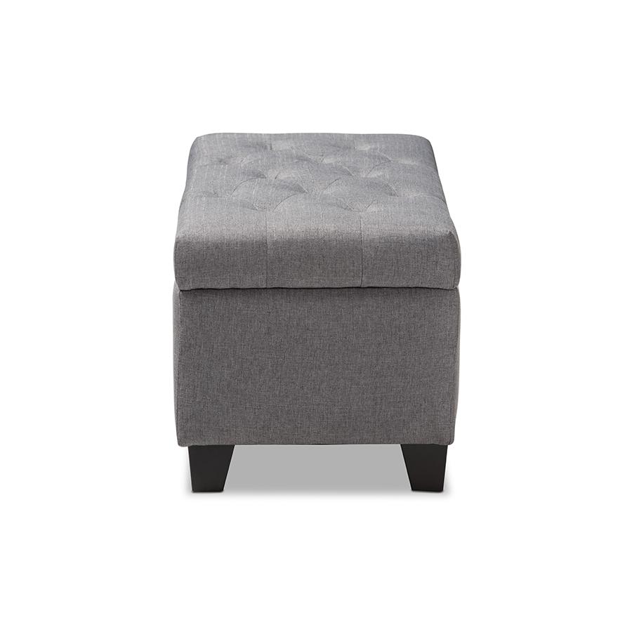 Michaela Modern and Contemporary Grey Fabric Upholstered Storage Ottoman. Picture 4