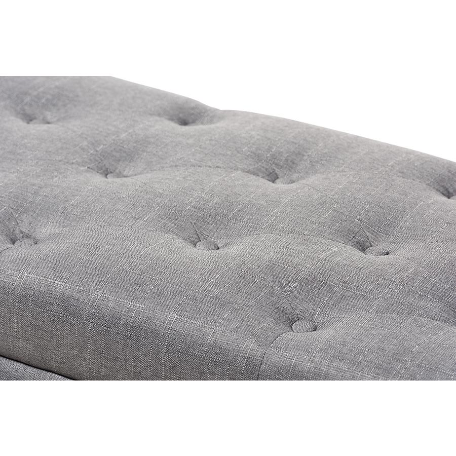 Michaela Modern and Contemporary Grey Fabric Upholstered Storage Ottoman. Picture 6