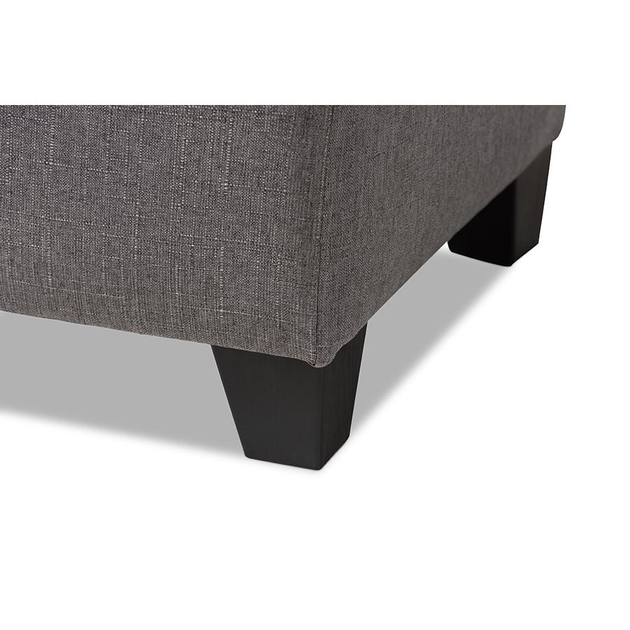 Michaela Modern and Contemporary Grey Fabric Upholstered Storage Ottoman. Picture 7