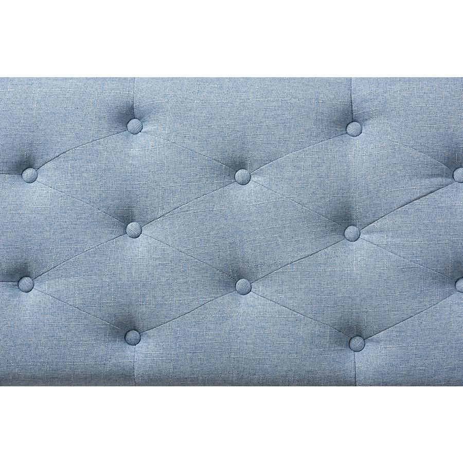 Michaela Modern and Contemporary Light Blue Fabric Upholstered Storage Ottoman. Picture 6
