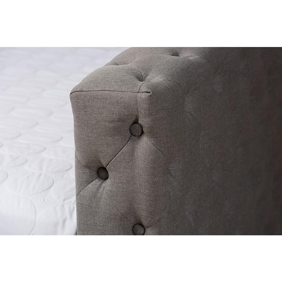 Anabella Modern and Contemporary Grey Fabric Upholstered Queen Size Daybed. Picture 4