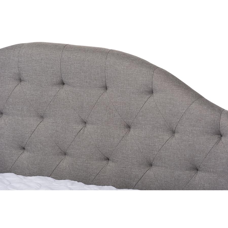 Grey Fabric Upholstered Full Size Daybed with Trundle. Picture 6