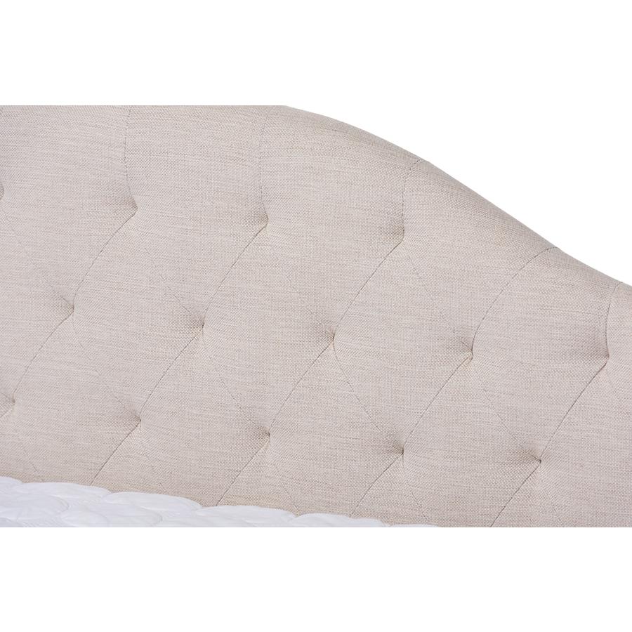 Eliza Modern and Contemporary Light Beige Fabric Upholstered Full Size Daybed with Trundle. Picture 7
