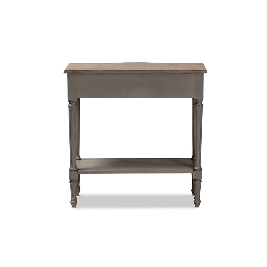 Baxton Studio Noelle French Provincial Gray Finished 1-Drawer Wood Console Table. Picture 5