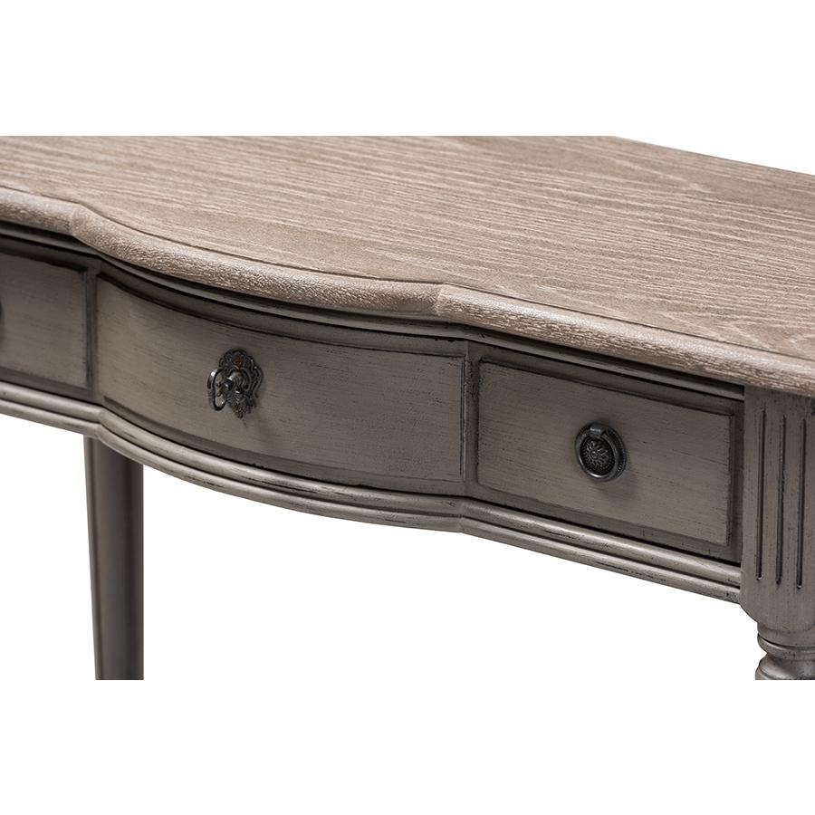 Baxton Studio Noelle French Provincial Gray Finished 1-Drawer Wood Console Table. Picture 6