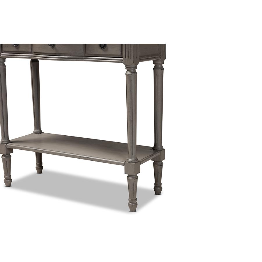 Baxton Studio Noelle French Provincial Gray Finished 1-Drawer Wood Console Table. Picture 7