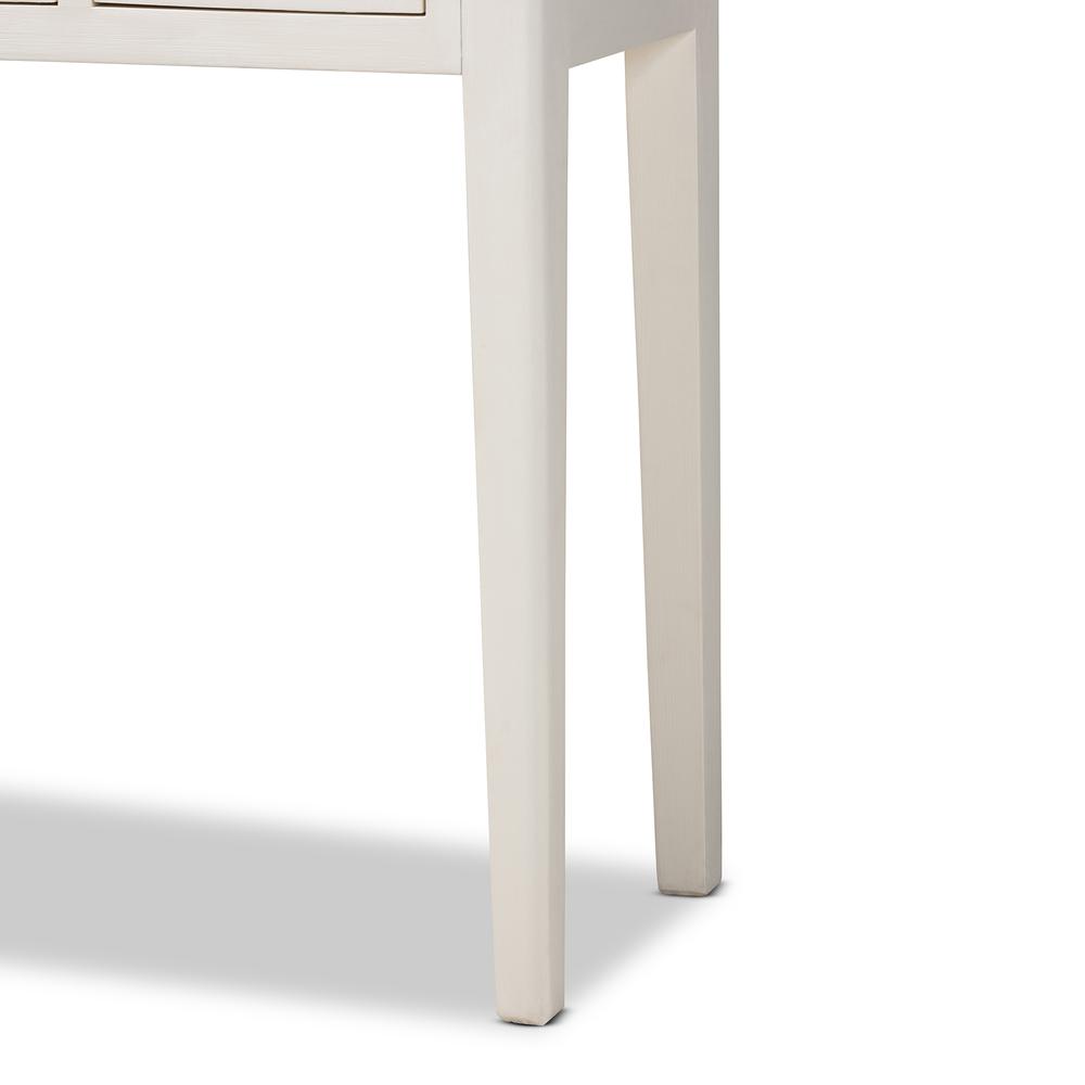 Baxton Studio Aiko Classic and Traditional Japanese-Inspired Off-White Finished 4-Door Wood Console Table. Picture 7