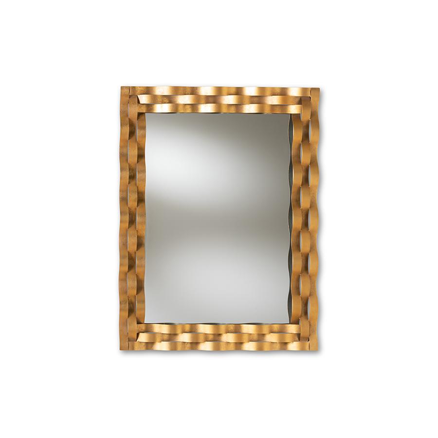 Antique Gold Finished Rectangular Accent Wall Mirror. Picture 3