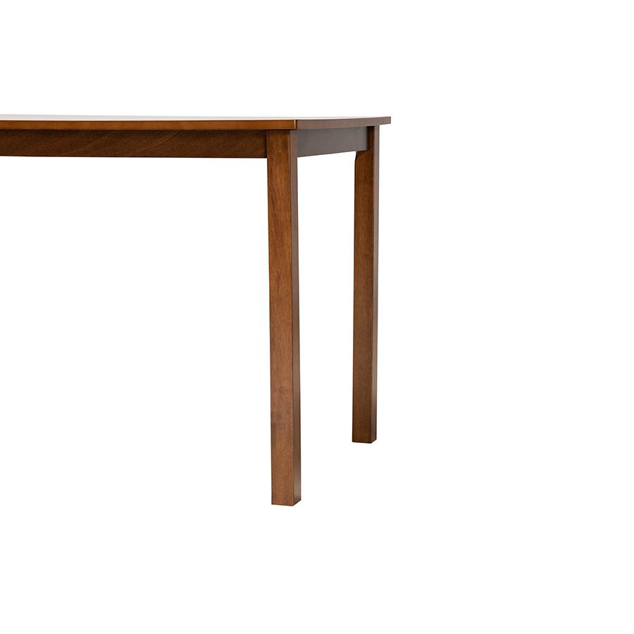 Baxton Studio Eveline Modern Walnut Brown Finished Wood 43-Inch Dining Table. Picture 4