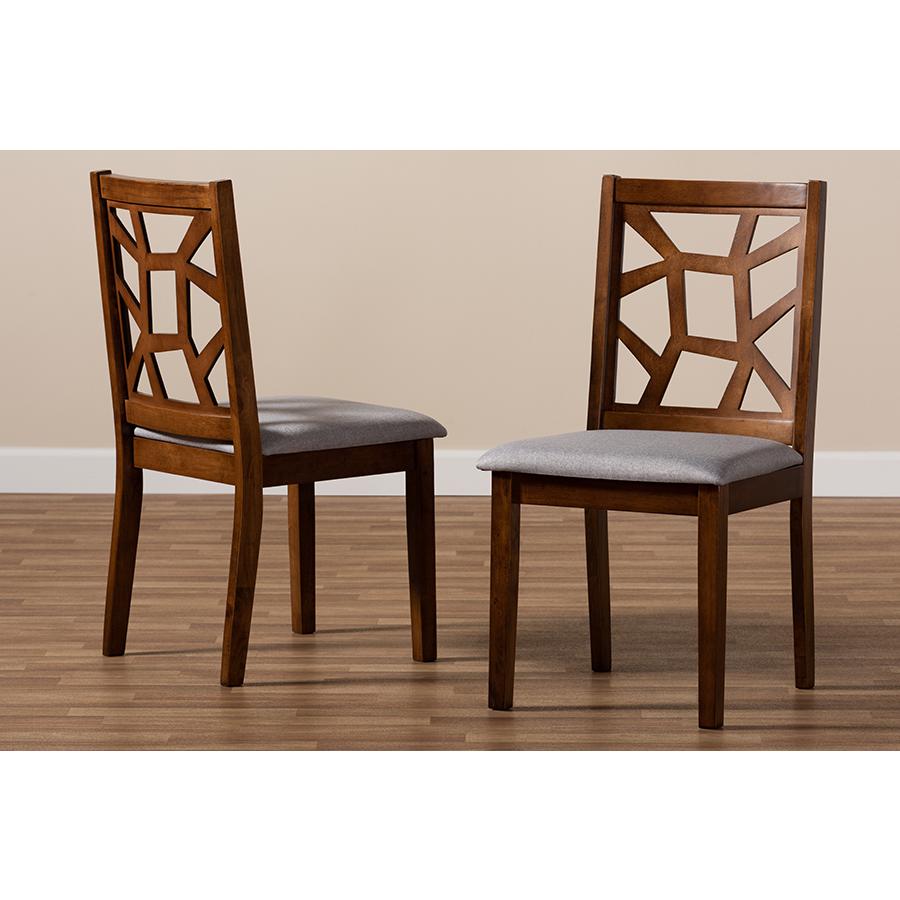 Walnut Brown Finished Dining Chair Set of 2. Picture 6