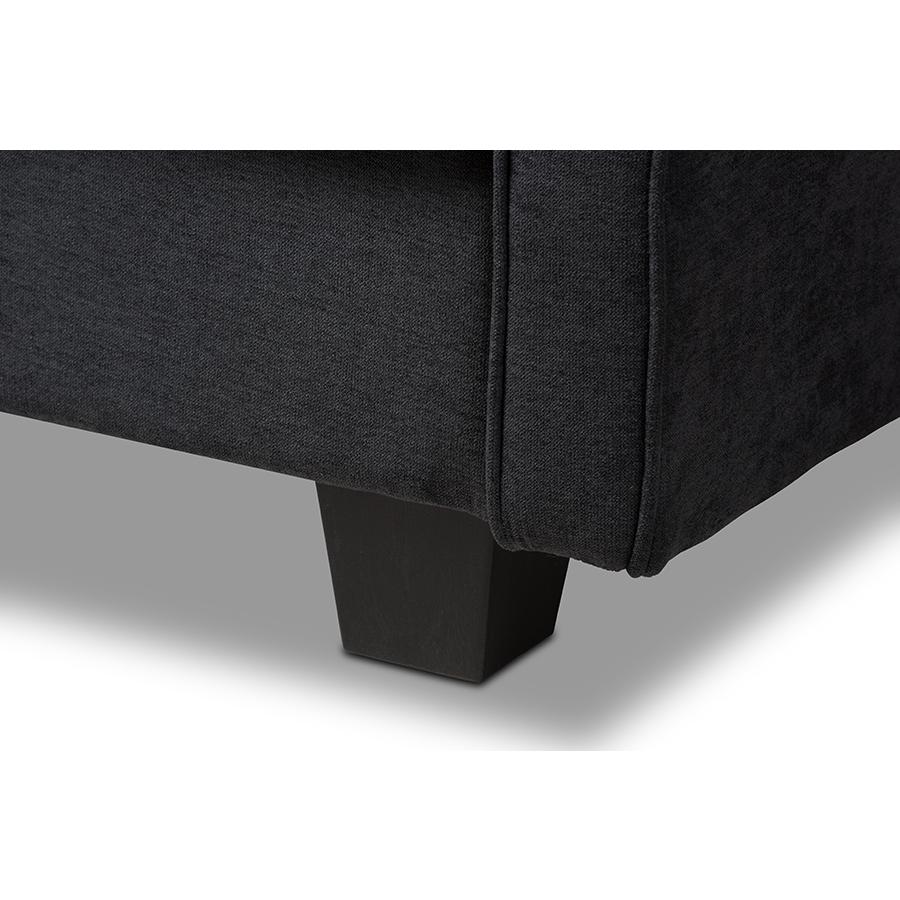Felicity Modern and Contemporary Dark Gray Fabric Upholstered Sleeper Sofa. Picture 10