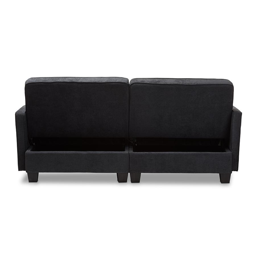 Felicity Modern and Contemporary Dark Gray Fabric Upholstered Sleeper Sofa. Picture 8