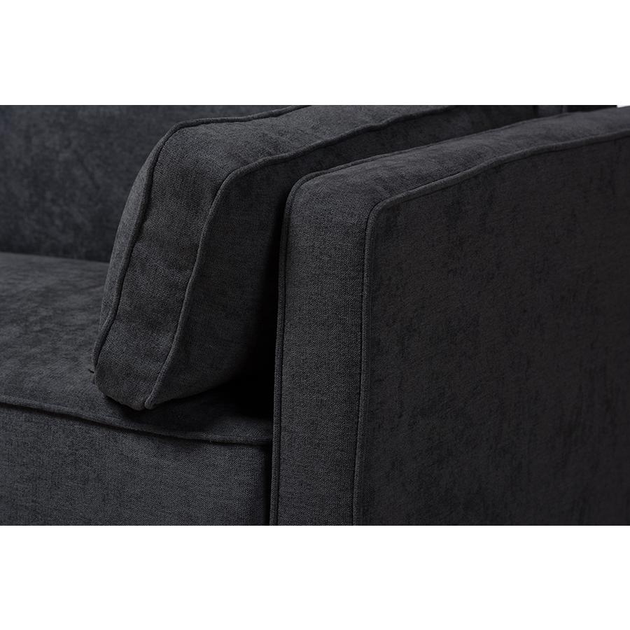 Felicity Modern and Contemporary Dark Gray Fabric Upholstered Sleeper Sofa. Picture 9