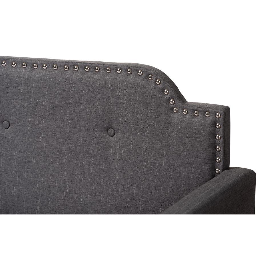 Packer Modern and Contemporary Grey Fabric Upholstered Twin Size Sofa Daybed. Picture 4