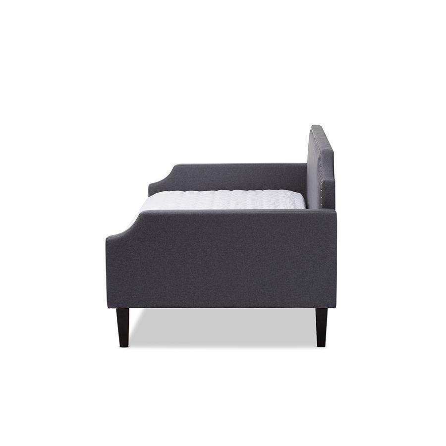 Walden Modern and Contemporary Grey Fabric Upholstered Twin Size Sofa Daybed. Picture 3